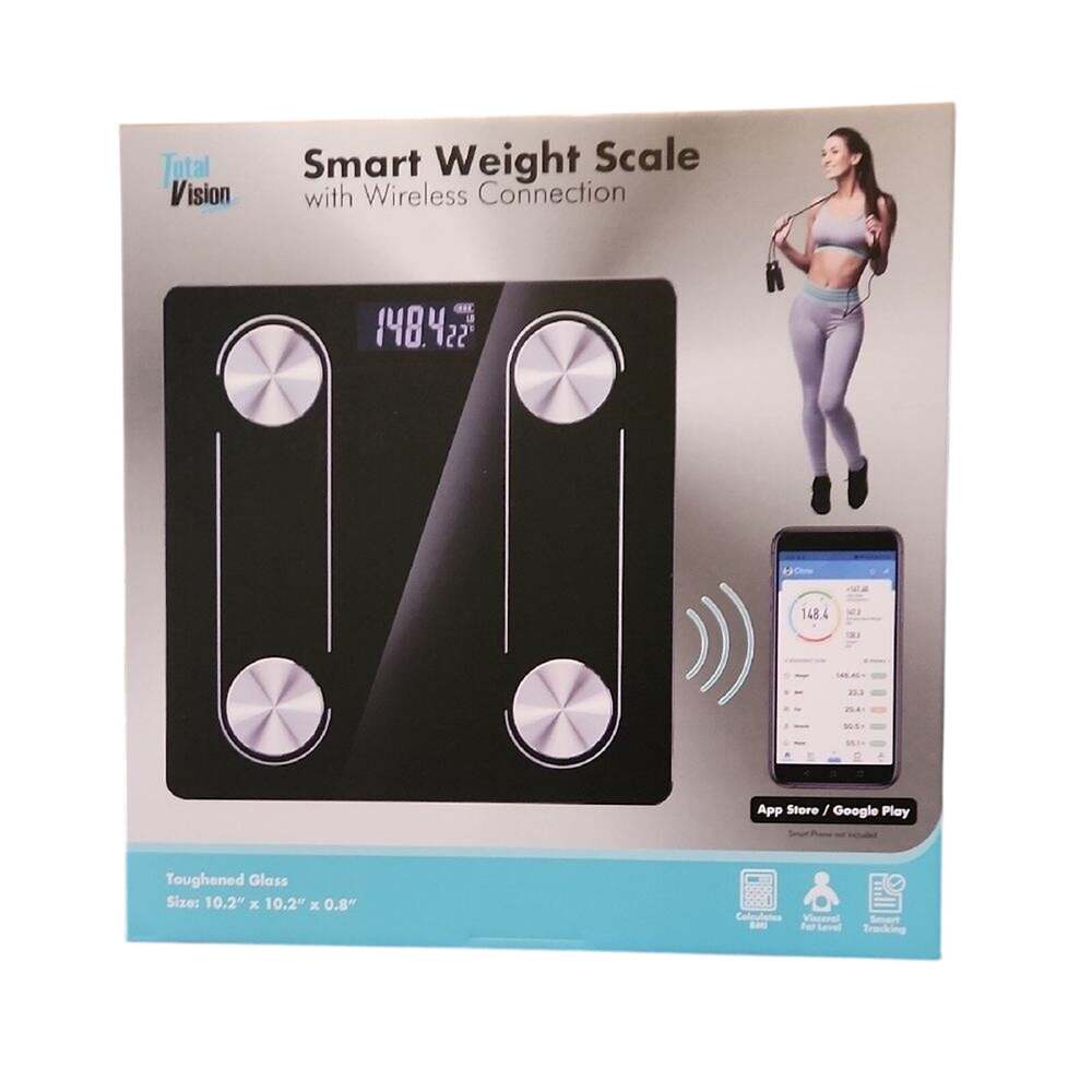 Total Vision Black Smart Weight Scale with Wireless Connection New In Box